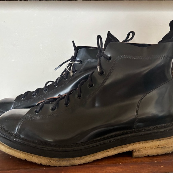 Buttero Shiny Black Leather Men's Boots - Picture 13 of 15